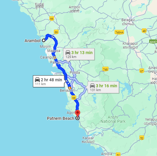 Arambol to Patnem Arambol to Patnem