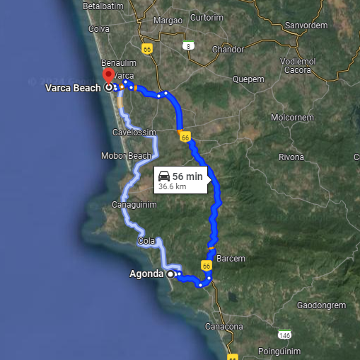 Agonda to Varca Agonda to Varca
