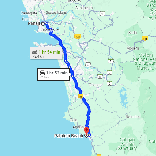 Panjim to Palolem Panjim to Palolem