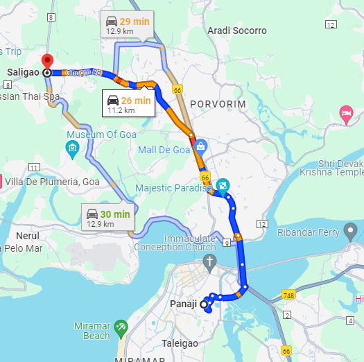 Panjim to Saligao Panjim to Saligao
