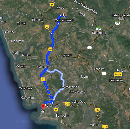 Miramar to Mopa Route Miramar to Mopa Route