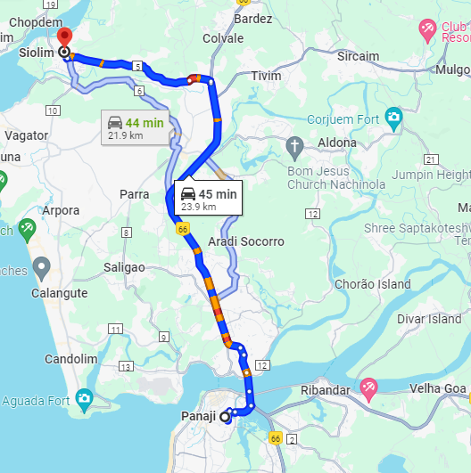 Panjim to Siolim Panjim to Siolim