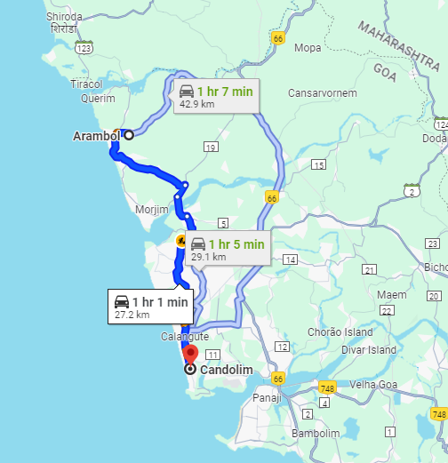 Arambol to Candolim Goa Arambol to Candolim Goa