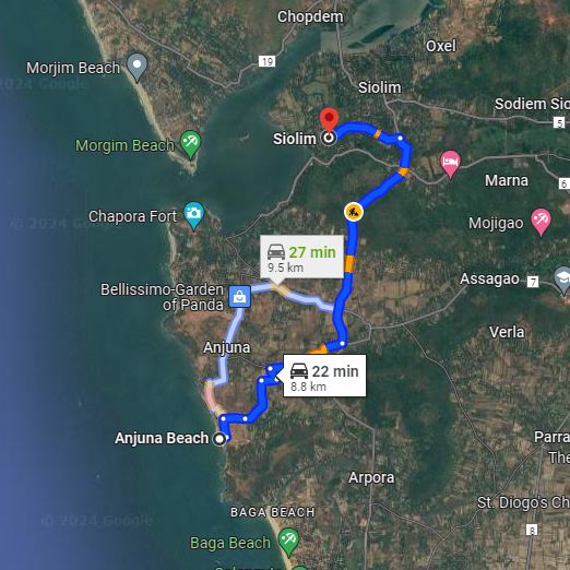 Anjuna to Siolim