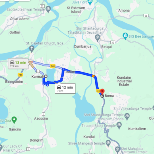 Karmali to Bhoma Route