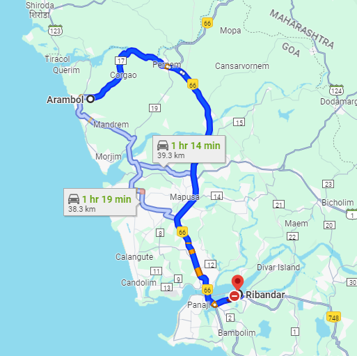 Arambol to Raibander Arambol to Raibander