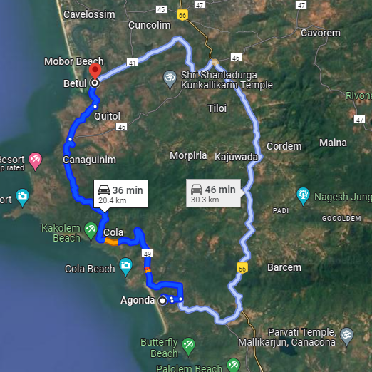 Agonda to Betul Agonda to Betul
