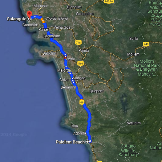 Palolem to Calangute Palolem to Calangute