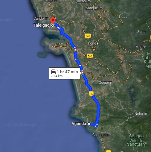 Agonda to Taligao