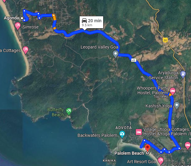 Agonda to Palolem