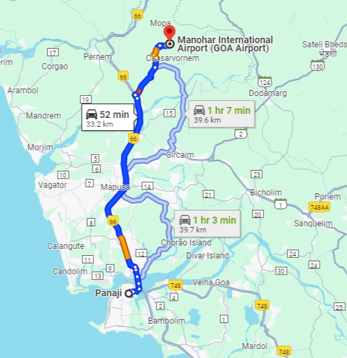 Panjim to Mopa Airport Panjim to Mopa Airport