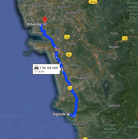 Agonda to Raibander Agonda to Raibander
