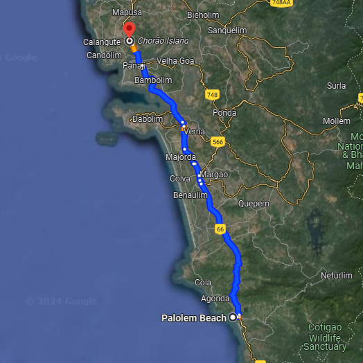 Palolem to Sangolda Palolem to Sangolda