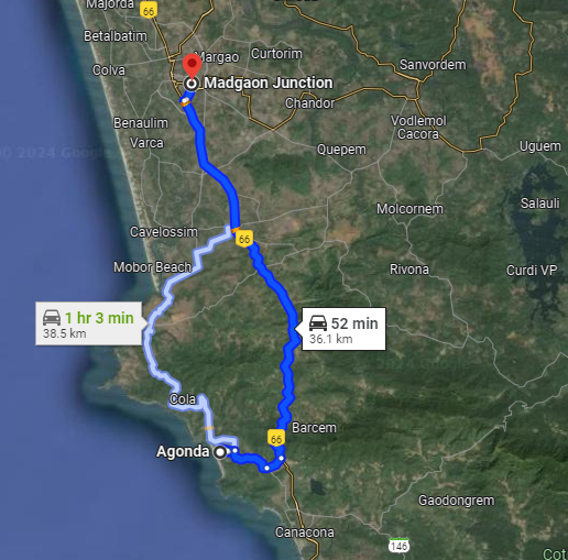 Agonda to Madgaon Station Agonda to Madgaon Station