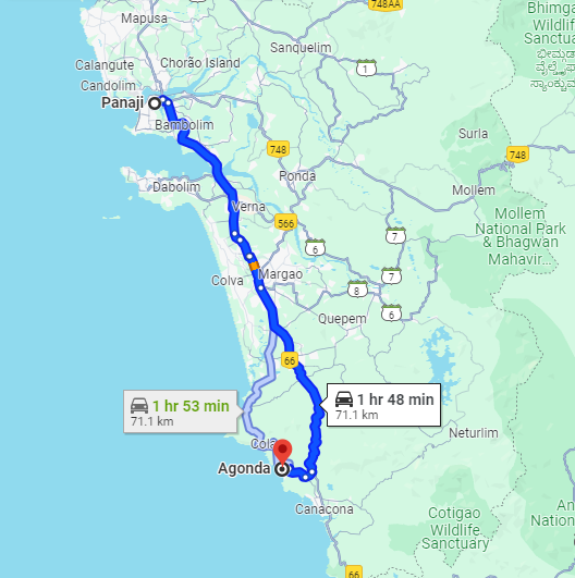 Panjim to Agonda Panjim to Agonda