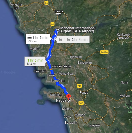 Nagoa to Mopa Route Nagoa to Mopa Route