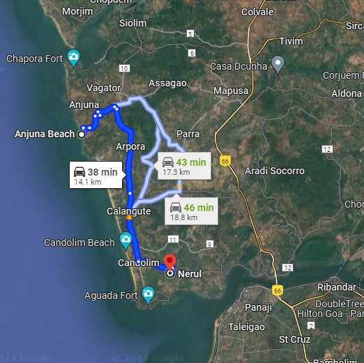 Anjuna to Nerul Anjuna to Nerul