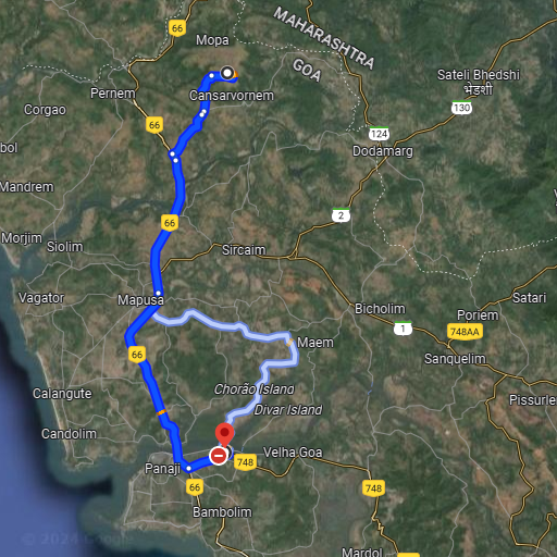 Raibander to Mopa Route Raibander to Mopa Route