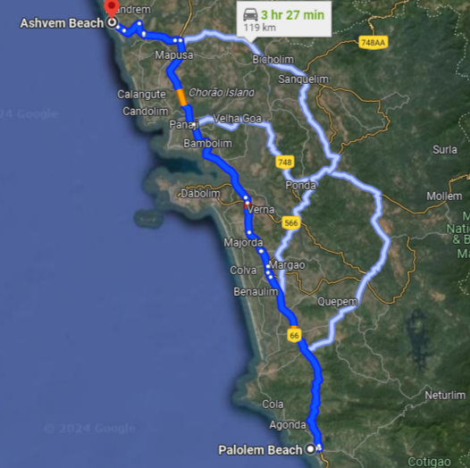 Palolem to Ashwem Palolem to Ashwem