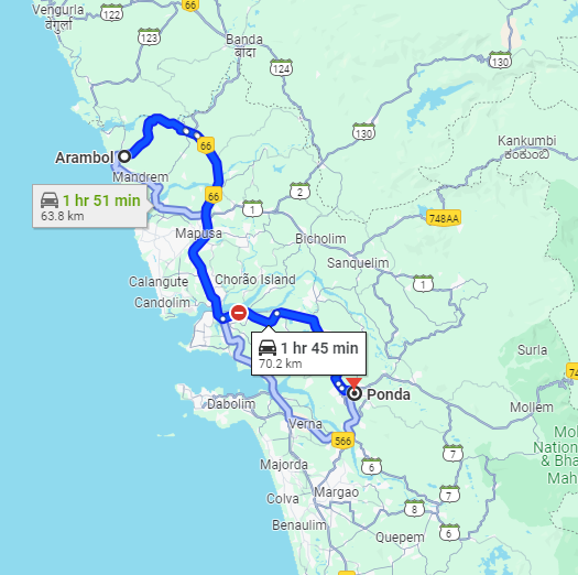 Arambol to Ponda