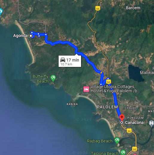 Agonda to Canacona