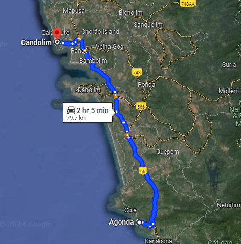 Agonda to Candolim Goa Agonda to Candolim Goa