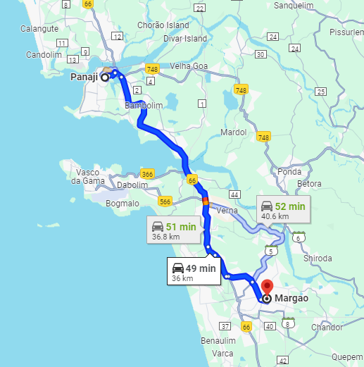 Panjim to Margao Panjim to Margao