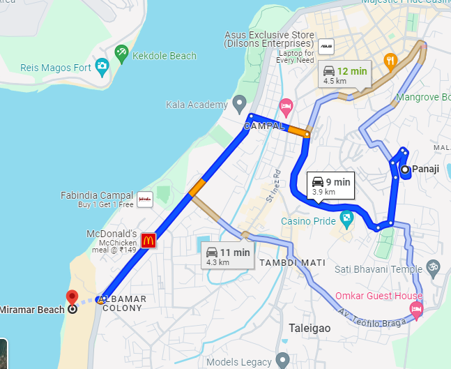 Panjim to Miramar