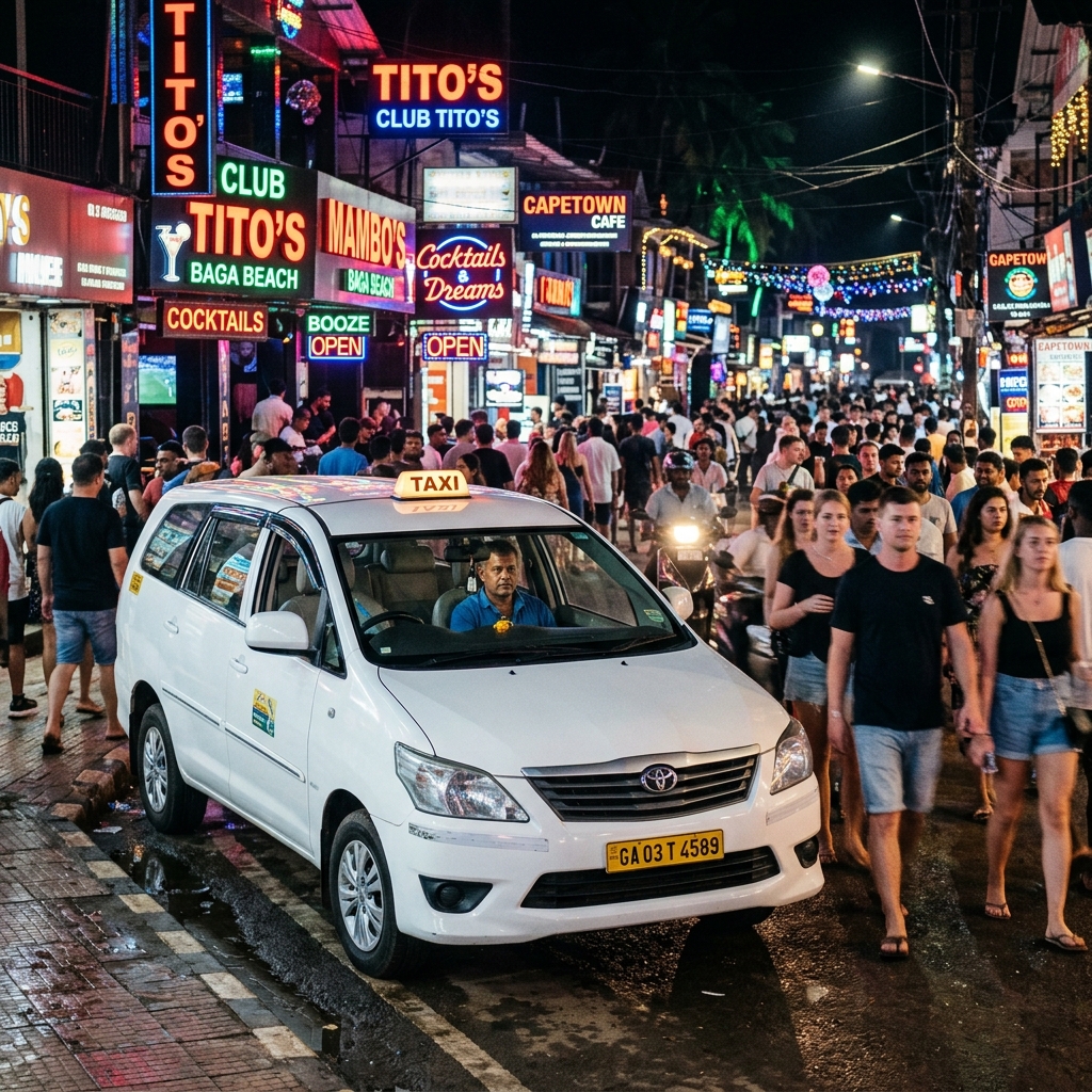 Baga late night taxi near Tito lane