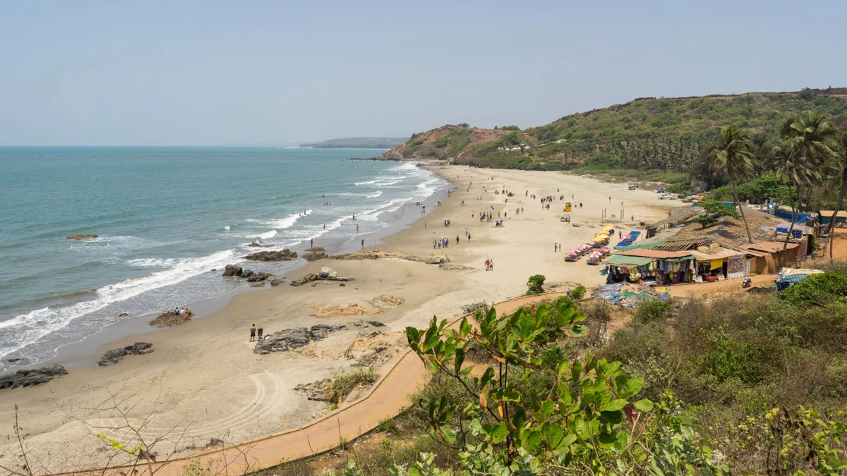 Famous Anjuna Beach and flea market in Goa