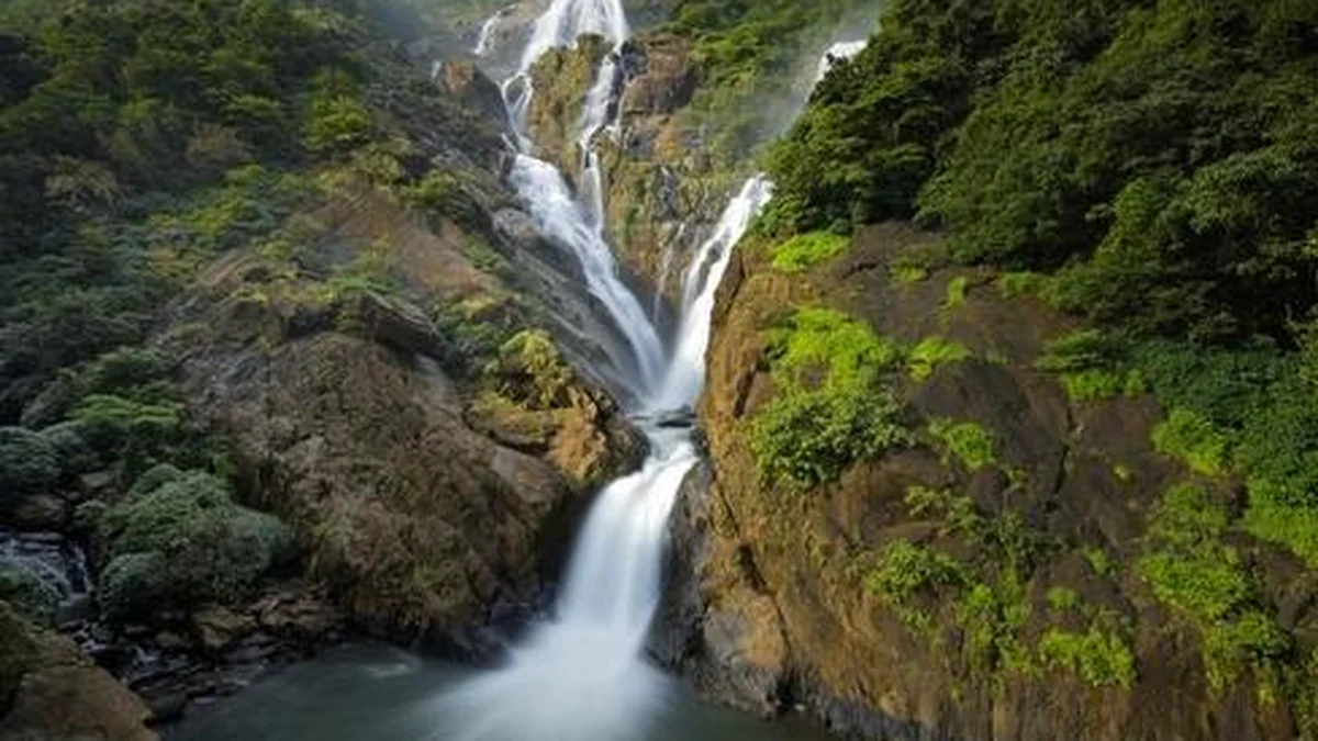 Majestic cascades of Dudhsagar Waterfall Goa