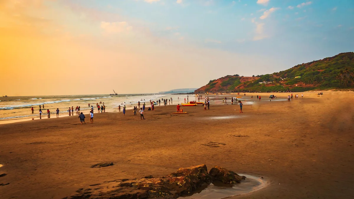 Vagator Beach red cliffs