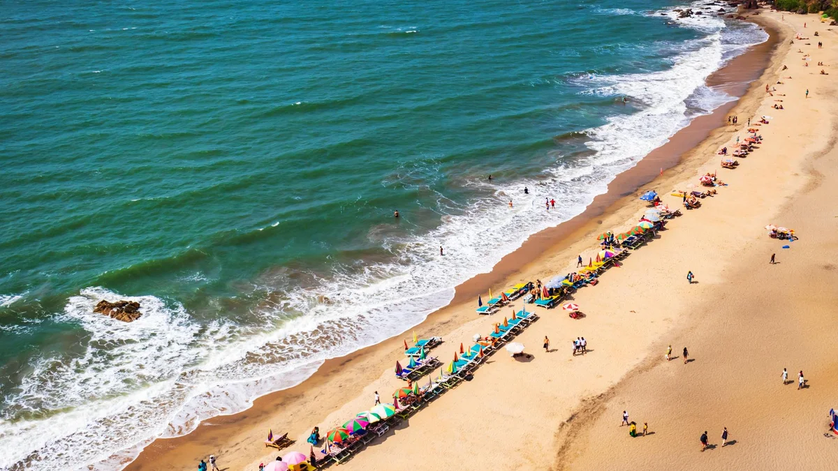 Scenic Vagator Beach coastline